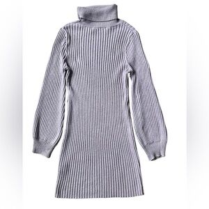 Shein Ribbed Knit Turtleneck Sweater Dress Dusty Mauve Size L Stretch Bodycon